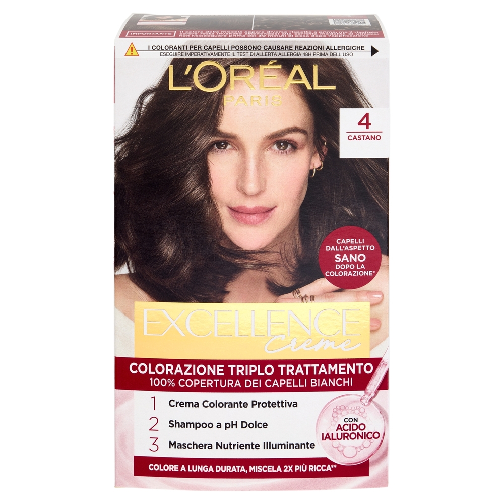 L'Oréal Paris Excellence Creme Colorazione Triplo Trattamento 4 Castano